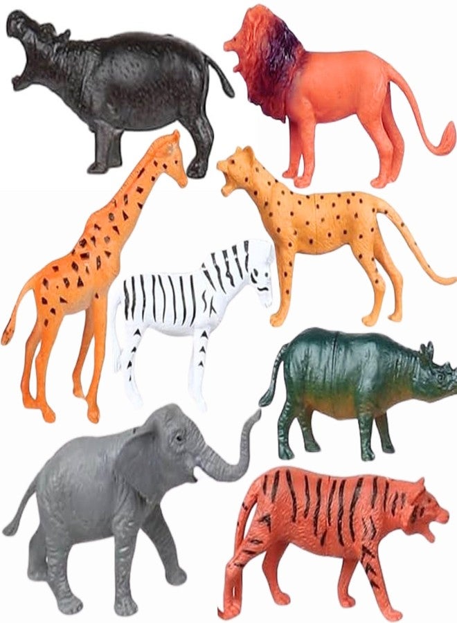 Mallexo مجموعة حيوانات الغابة من ماليكسو، مصنوعة من مادة PVC عالية الجودة، مناسبة للأطفال للعب الآمن، تتكون من 8 قطع من مجسمات حيوانات الغابة والمزرعة، متوسطة الحجم، هدية مثالية لأعياد الميلاد أو كهدية تذكارية، تشمل حيوانات السفاري مثل النمر والأسد والحمار الوحشي وغيرها (حيوانات الغابة). - Image 1